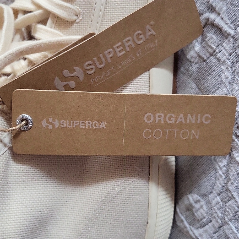Superga organic cotton natural color high-top sneakers - Picture 6 of 7